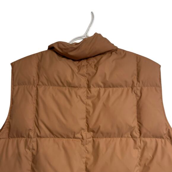 Lands’ End Down Puffer Vest Men’s Large – Tan Snap Button Lightweight - Picture 12 of 16